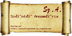 Szántó Annamária névjegykártya